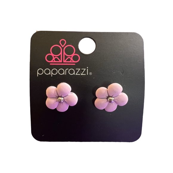 Paparazzi - Flower Earrings - Rhinestone Center - Multiple Colors Available - Picture 6 of 6